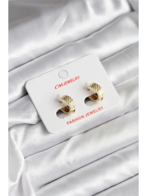 ® 14K Gold Renk Kaplama CM Kadın Küpe