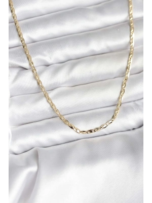 ® 14K Gold Renk Kaplama Ezme Zincir Model CM Kadın Kolye