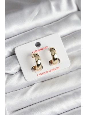 ® 14K Gold Renk Kaplama Halka CM Kadın Küpe