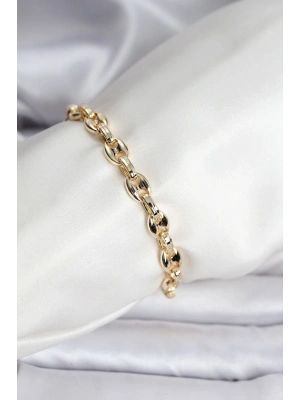 ® 14K Gold Renk Kaplama Kahve Çekirdeği Model CM Kadın Bileklik