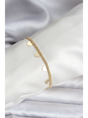 ® 14K Gold Renk Kaplama Kalpli Model CM Kadın Bileklik