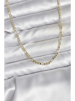 ® 14K Gold Renk Kaplama Kuşgözü Zincir Model Pirinç CM Kadın Kolye