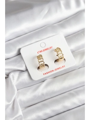 ® 14K Gold Renk Kaplama Samanyolu Model CM Kadın Küpe