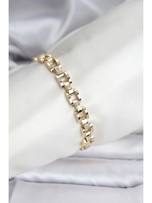 ® 14K Gold Renk Kaplama Zirkon Taşlı CM Kadın Bileklik