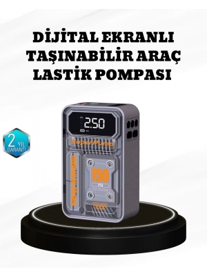 ® 150 PSI Kablosuz Şarjlı Hava Pompası – LED Ekranlı ve Otomatik Kapanma Özellikli