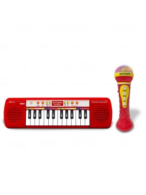 ® 24 Tuşlu Elektronik Mikrofonlu Işıklı Org Seti Kırmızı