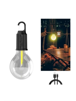 ® 3 Farklı Mod LEDli Şarjlı Asma Kancalı Kamp Lambası Taşınabilir Ampul