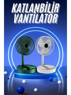 ® 3 Kademe Hız Ayarlı Vantilatör Telefon Standlı Şarjlı Katlanabilir Soğutucu Pervane