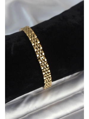 ® 316L Çelik 7 mm Kalınlıkta Gold Renkli Erkek Bileklik
