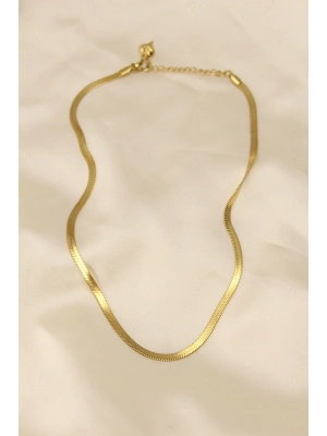 ® 316L Çelik Altın Renk 45 cm İtalyan Zincir Model Kadın Kolye