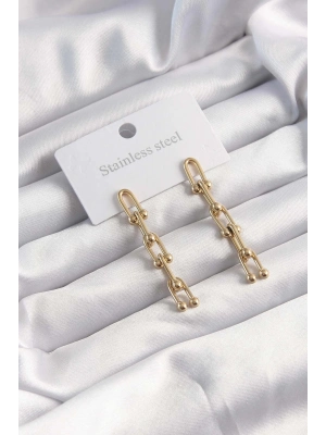 ® 316L Çelik Altın Renk Sallantılı Model Küpe