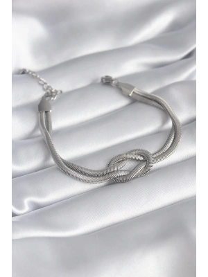 ® 316L Çelik Çelik Gold Renk İtalyan Zincir Düğüm Model Kadın Bileklik