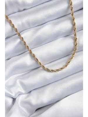 ® 316L Çelik Gold Renk 60 cm Burgu Model Kadın Kolye