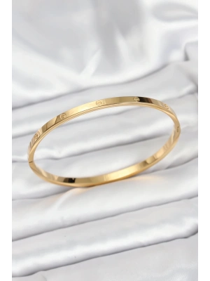® 316L Çelik Gold Renk 65 mm İnce Kadın Kelepçe Bileklik