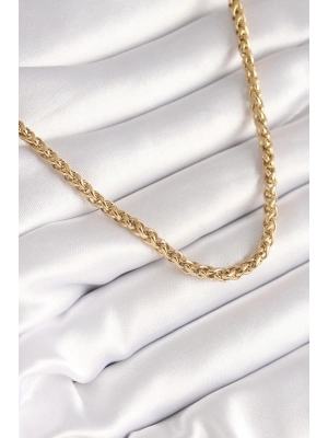 ® 316L Çelik Gold Renk Burgu Zincir Model Kadın Kolye