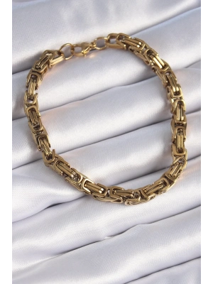 ® 316L Çelik Gold Renk Kral Zincir Model Erkek Bileklik