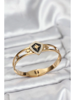 ® 316L Çelik Gold Renk Kutup Yıldızı Kelepçe Bileklik