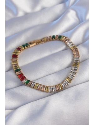 ® 316L Çelik Gold Renk Renkli Su Yolu Tasarımlı Bileklik