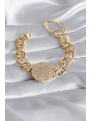 ® 316L Çelik Gold Renk Tam Altın Model Samanyolu Kadın Bileklik