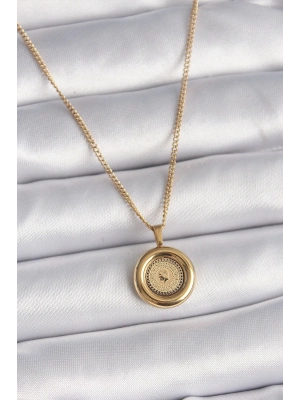 ® 316L Çelik Gold Renk Zincir Gold Altın Model Kadın Kolye