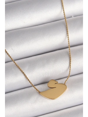 ® 316L Çelik Gold Renk Zincir Kuğu Model Kadın Kolye
