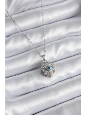 ® 316L Çelik Gold Renk Zirkon Taşlı Göz Model Kadın Kolye