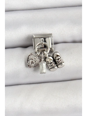 ® 316L Çelik Gümüş Renk Bebek Konsept Nomination Charm