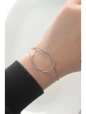 ® 316L Çelik Gümüş Renk Düğüm Model Bileklik