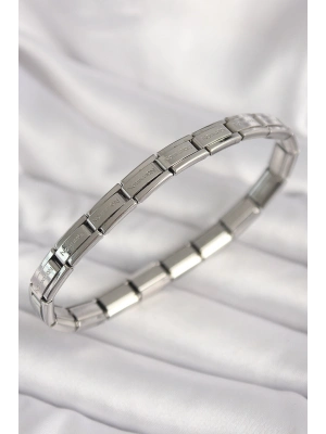 ® 316L Çelik Gümüş Renk İnce Yazılı Nomination Kadın Bileklik