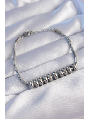 ® 316L Çelik Gümüş Renk Oval Figürlü Bileklik