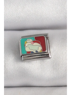 ® 316L Çelik Gümüş Renk Renkli Portre Model Nomination Charm