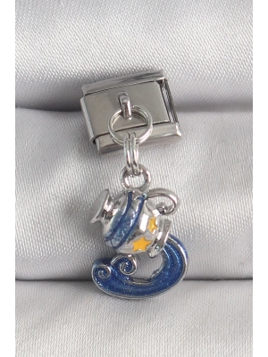 ® 316L Çelik Gümüş Renk Sallantı Kova Burç Model Nomination Charm