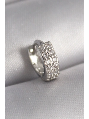 ® 316L Çelik Gümüş Renk Zirkon Taşlı Tragus Piercing