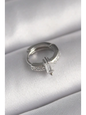 ® 316L Çelik Gümüş Renk Zirkon Taşlı Tragus Piercing