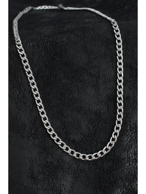 ® 316L Çelik Kalın Klasik Zincir Model Gümüş Renk Erkek Kolye