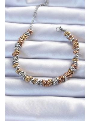 ® 316L Çelik Karışık Renkli İç İçi Geçmeli Bombeli Bileklik