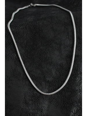 ® 316L Çelik Oval İtalyan Zincir Model Gümüş Renk Erkek Kolye