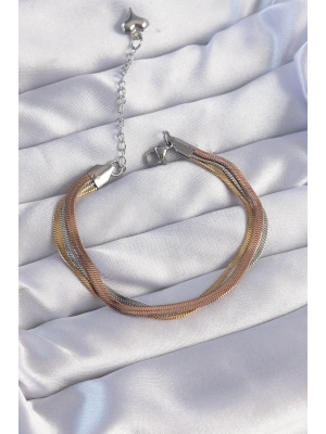 ® 316L Çelik Renkli İtalyan Zincir Model Çoklu Bileklik