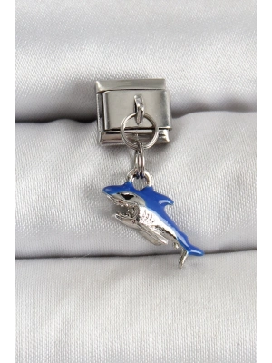 ® 316L Çelik Sallantılı Köpekbalığı Model Gümüş Renk Nomination Charm