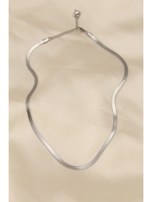 ® 316L Çelik Silver Renk 45 cm İtalyan Zincir Model Kadın Kolye