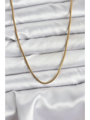 ® 316L Çelik Zincir Gold Renk 60 cm Yılan Zincir Kadın Kolye