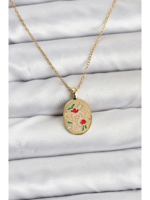 ® 316L Çelik Zincir Gold Renk Fil Figürlü Kadın Kolye