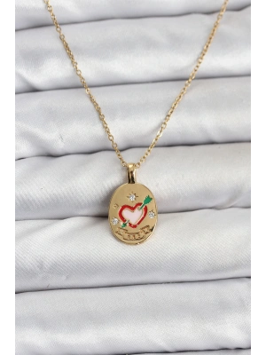 ® 316L Çelik Zincir Gold Renk Kalp Figürlü Kadın Kolye