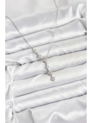 ® 316L Çelik Zincir Gümüş Renk Kutup Yıldızı Model Kadın Kolye