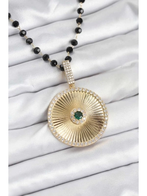 ® 316L Çelik Zincir Kristal Boncuklu Kadın Kolye