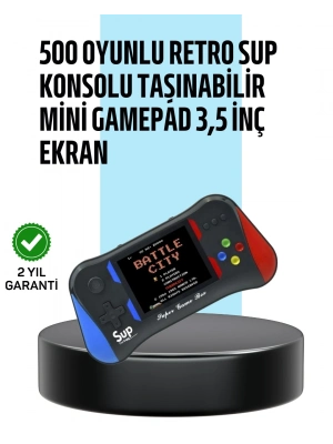 ® 3,5 İnç Ekranlı Taşınabilir El Konsolu – 500 Klasik Oyunla Eğlence Yanınızda