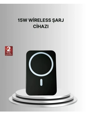 ® 360° Döner Başlıklı MagSafe Araç Telefon Tutucu 15W Güvenli Kablosuz Şarj