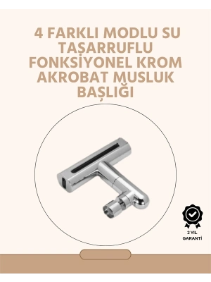 ® 360° Dönüşlü Su Akışı Başlığı | 4ü 1 Arada Kullanım