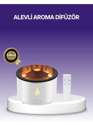 ® 3D Alev Efektli Hava Nemlendirici – Uzaktan Kumandalı ve 8 Saat Çalışma Süreli
