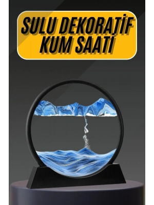 ® 3D Led Işıklı Kum Saati Gece Lambası Hareketli Sulu Kum Saati Dekoratif